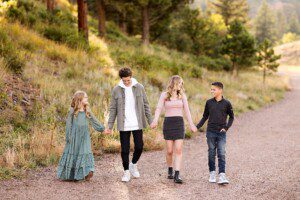 Family photos in Colorado Springs at Blodgett Peak with Colorado Mountain Views Photography by Anne Jensen Photography